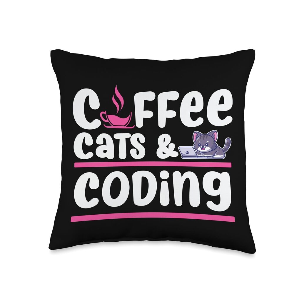 4689 Funny Programmer Coder Programming - Coffee Cats And Coding Throw